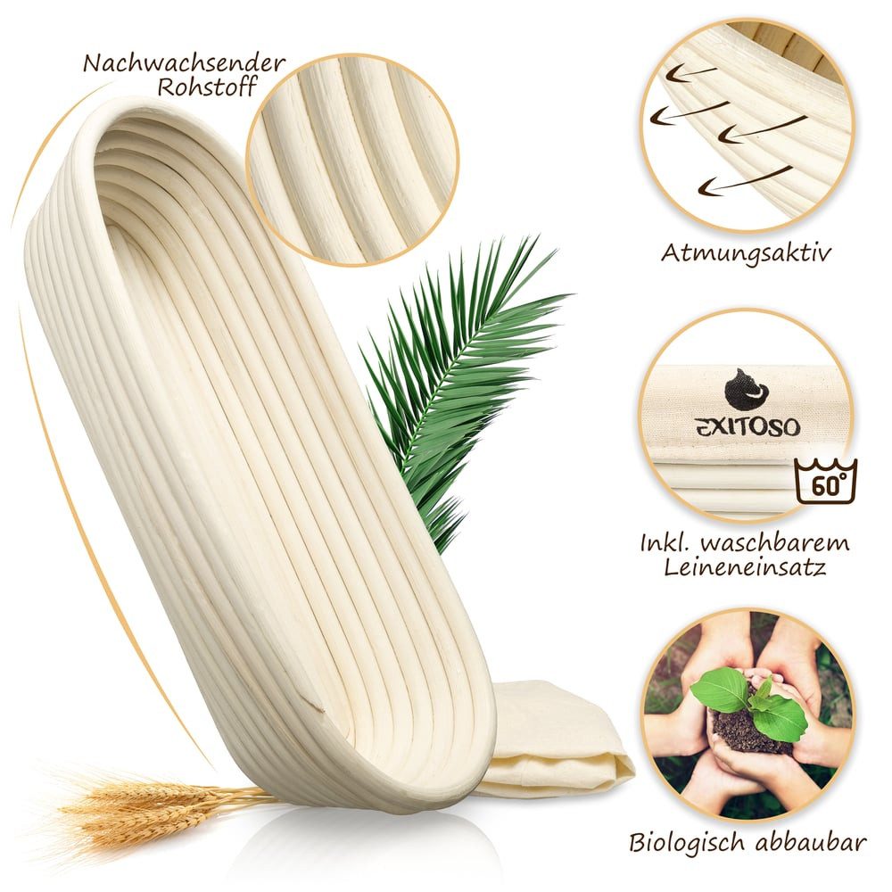 Exitoso Gärkorb Oval, einfach frisches Brot backen - nachhaltig gesund