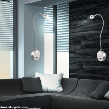 etc-shop LED Wandleuchte, LED-Leuchtmittel fest verbaut, Warmweiß, 2er Set LED Wand Lampen Flexo Arm Lese Beleuchtung Wohn Zimmer