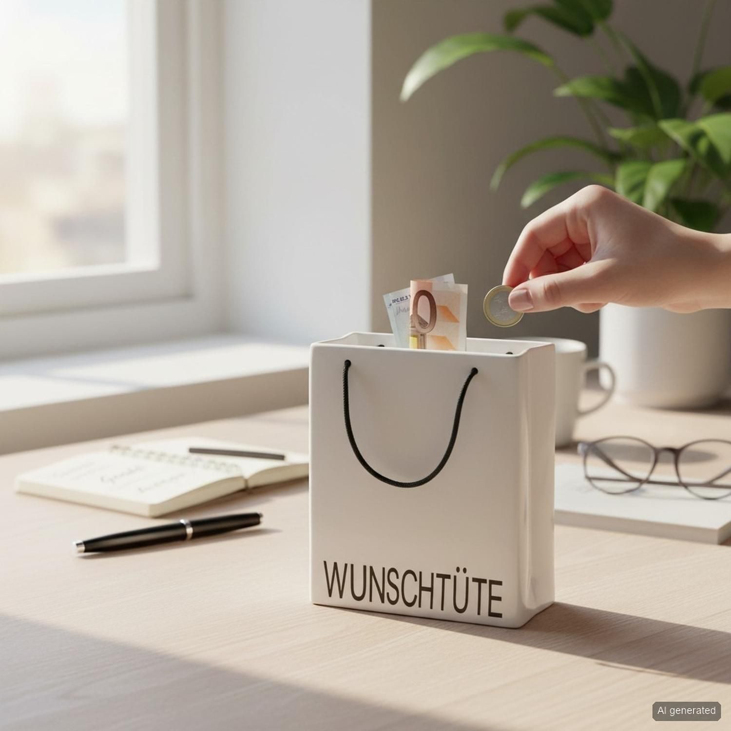 GILDE Aufbewahrungsbox Spardose Wunschtüte (1 St), Mit Schriftzug, abschließbar, Moneybox – Bild 5 von 5