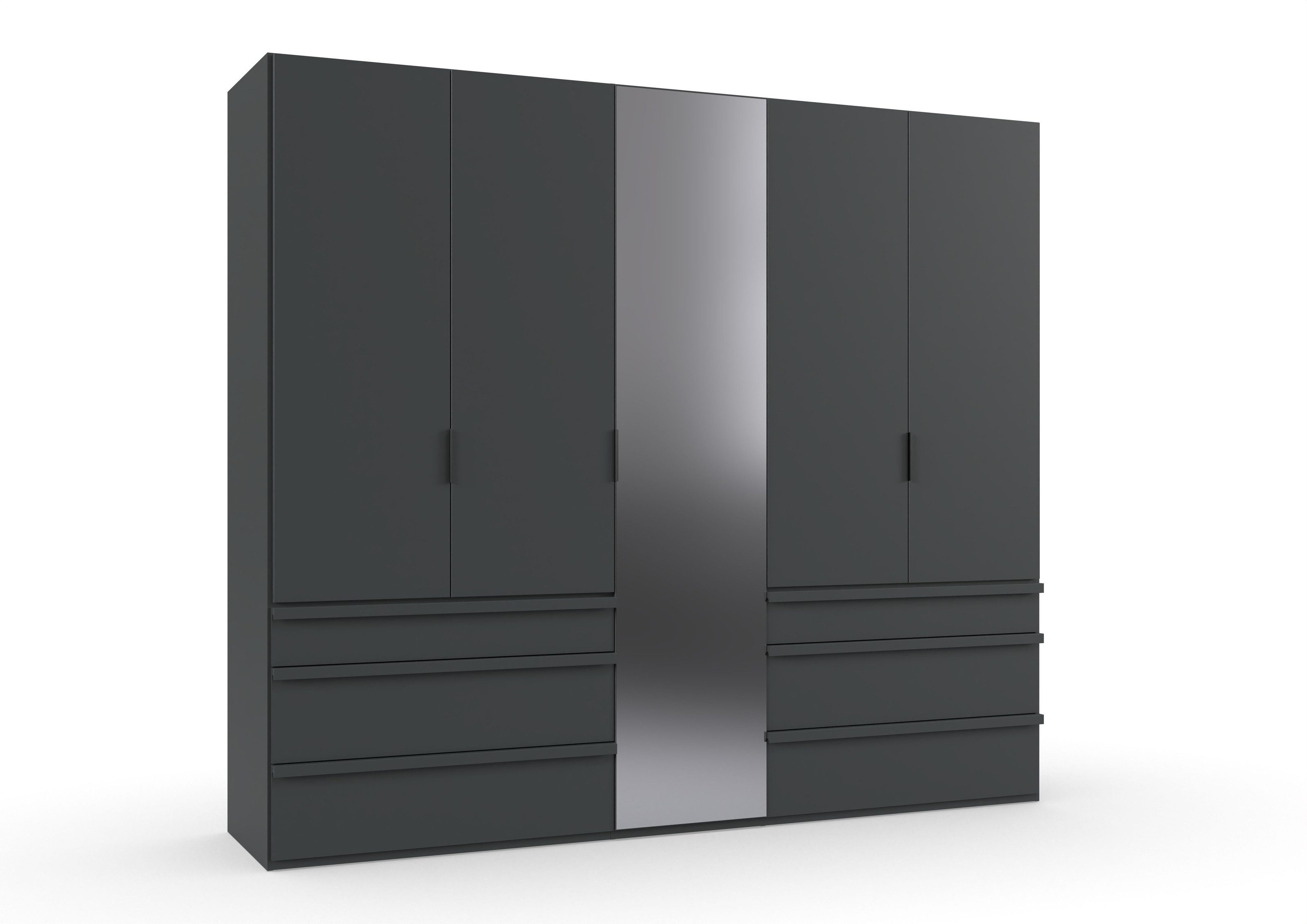 freiraum Falttürenschrank OXFORD in GRAPHIT mit Spiegel - 250x216x58cm (BxHxT)