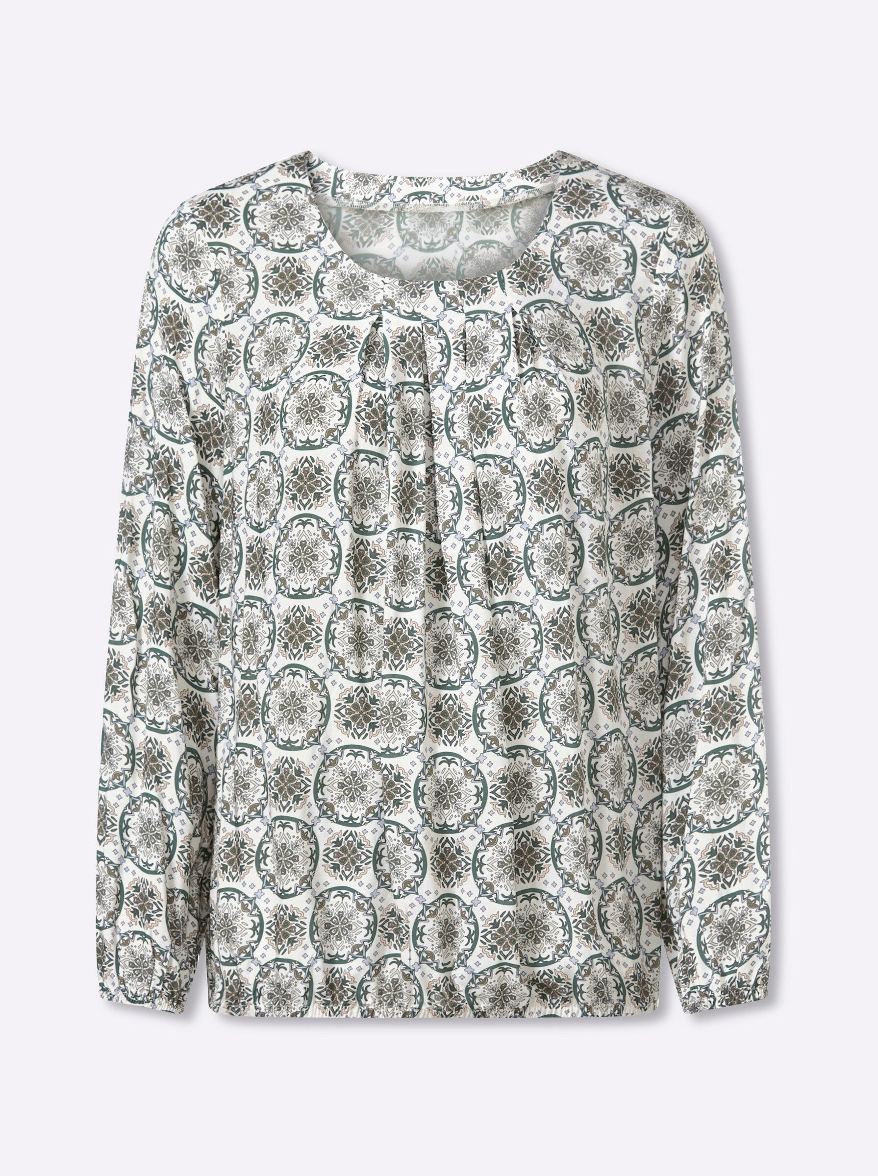 Klassische Bluse Druck-Bluse Langarm
