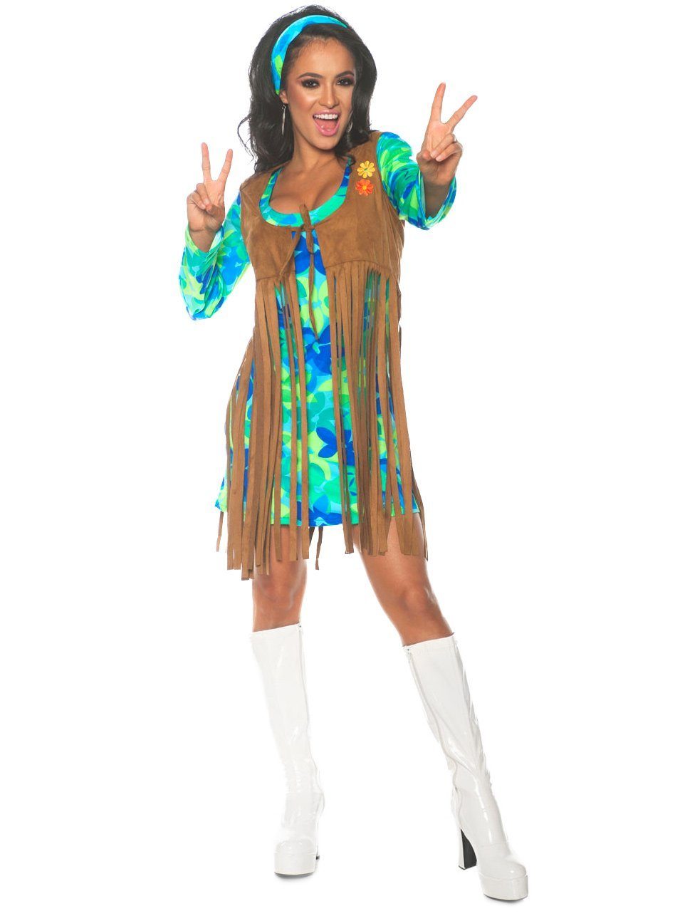 Underwraps Hippie-Kostüm Hippie Fransenkleid - Hippie Kostüm für Fasching, günstig online kaufen
