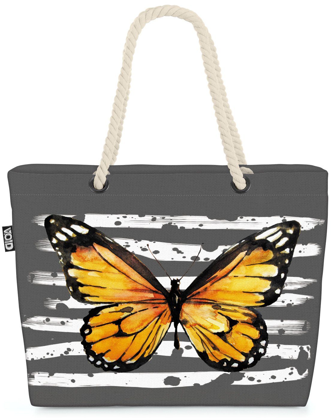 VOID Strandtasche (1-tlg), Schmetterling Urlaub Picknick Sommer grau