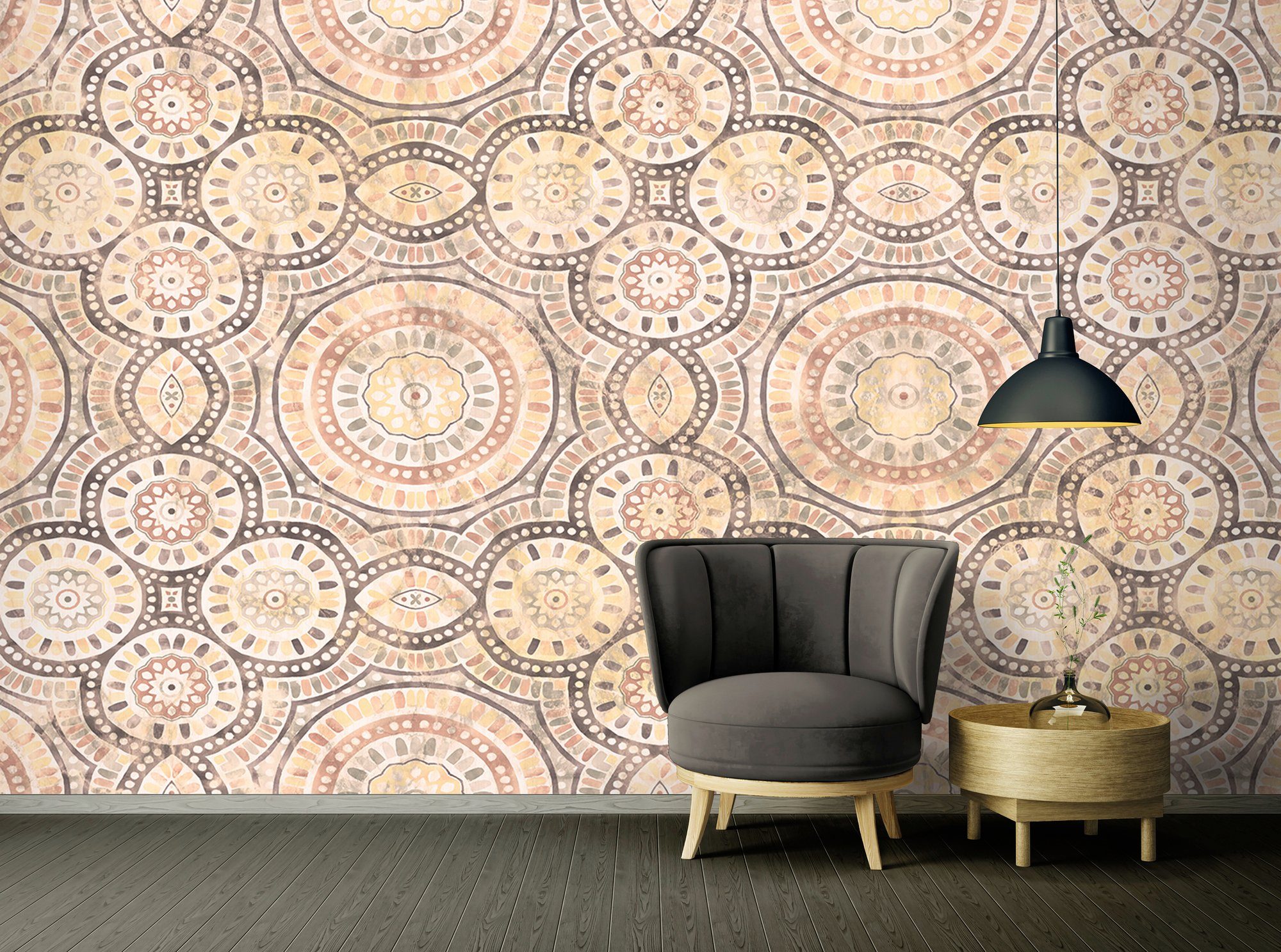 Architects Paper Fototapete Atelier 47 Watercolour Ornament 1, glatt, ornamental, (6 St), Vlies, Wand, Schräge, Decke