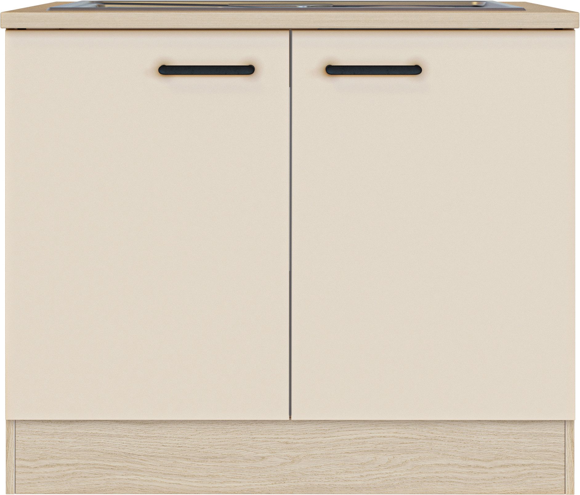 Flex-Well Spülenschrank Creso (2-St) mit Einlegeboden, Arbeitsplatte und Edelstahlspüle – Bild 2 von 4