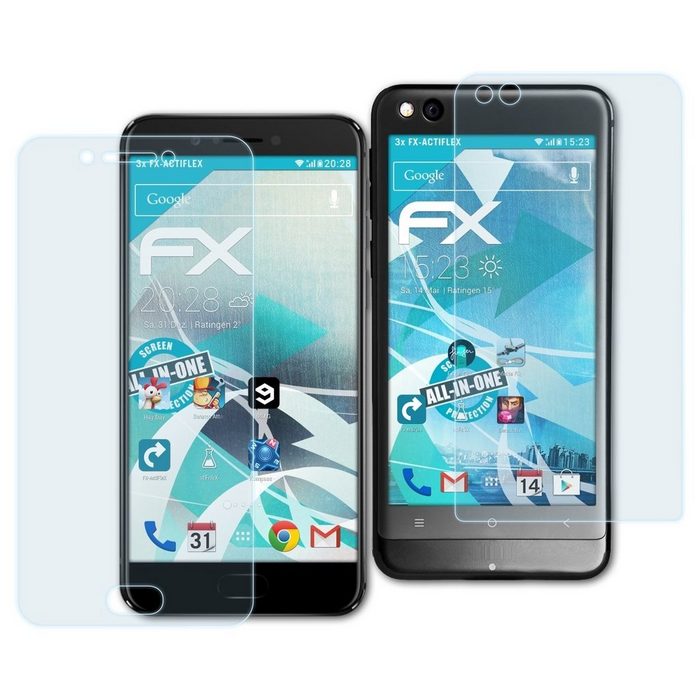 atFoliX Schutzfolie Displayschutzfolie für YotaPhone 3 Plus (3er Set) Ultraklar und flexibel