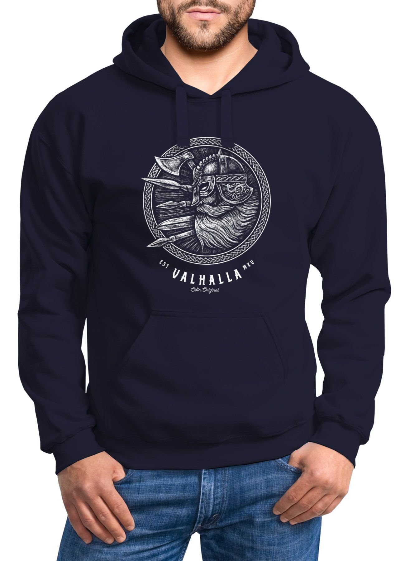 Neverless Hoodie Hoodie Herren Valhalla Odin günstig online kaufen