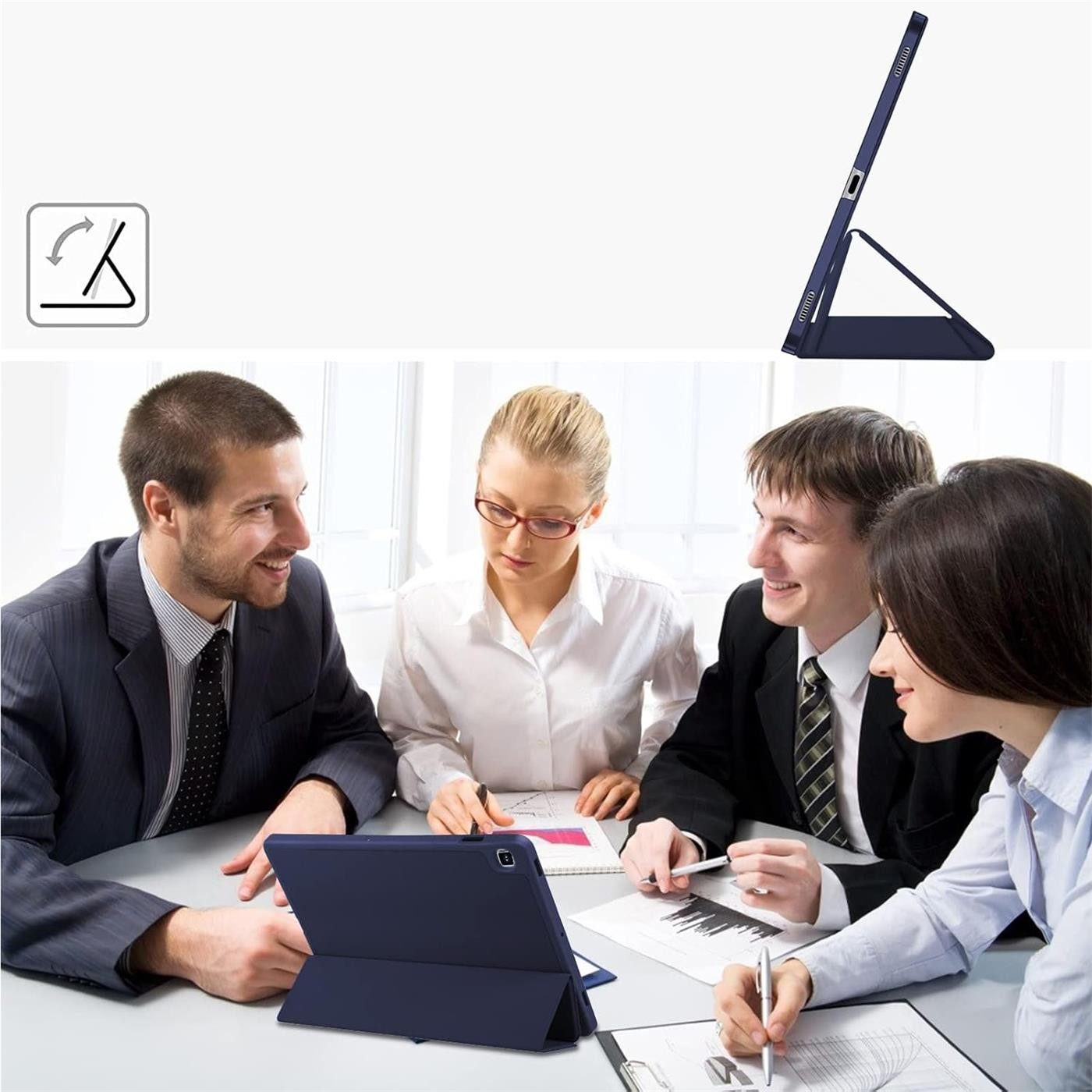 CoolGadget Tablet-Hülle Smart Cover für Samsung Galaxy Tab A7 10.4 T500 26,4 cm(10,4 Zoll), Schutz Tasche aufstellbar mit Stift Halter für Galaxy Tab A7 10.4 T5 – Bild 2 von 5