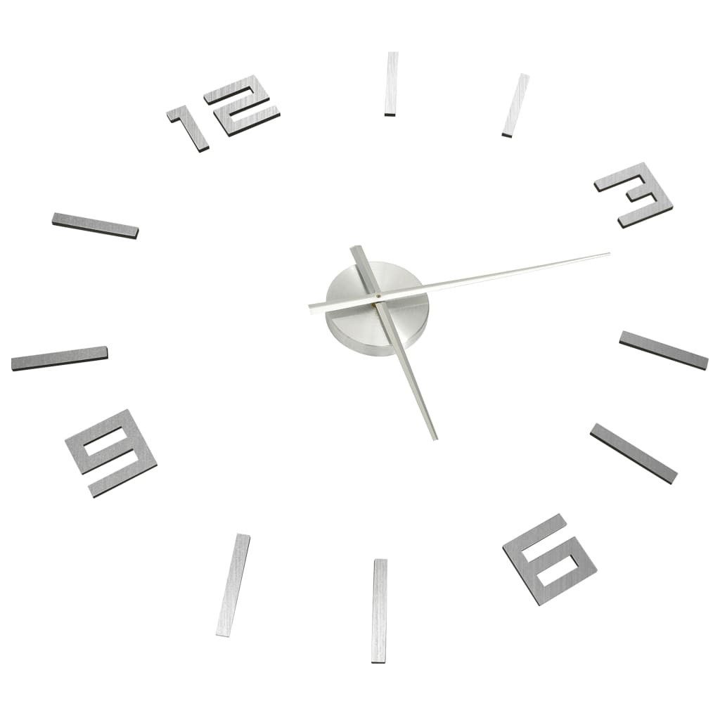 vidaXL Wanduhr 3D-Wanduhr Modernes Design Silbern günstig online kaufen
