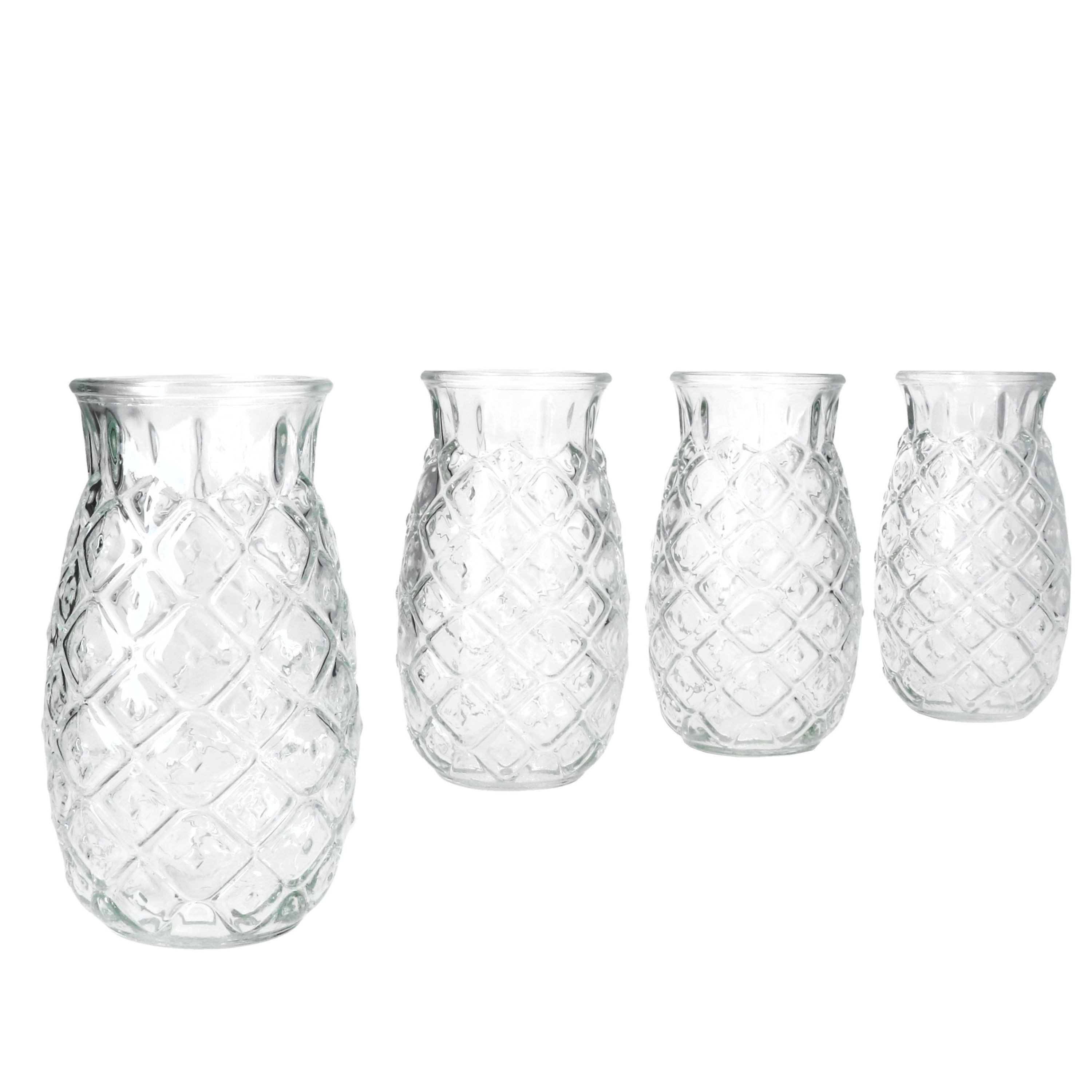 MamboCat Cocktailglas 4x Pina Ananas Gläser 400ml Cocktail-Glas transparent Longdrink Party, Glas