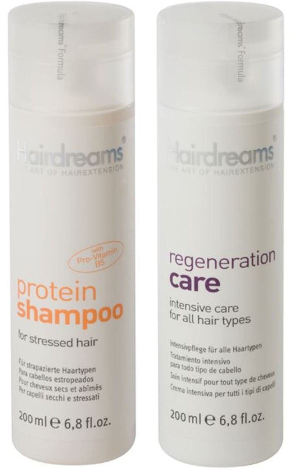 Echthhaarverlängerungen Regeneration Haarpflege-Set Protein + Haare Care, Hairdreams für Shampoo mit Set, 2-tlg.,