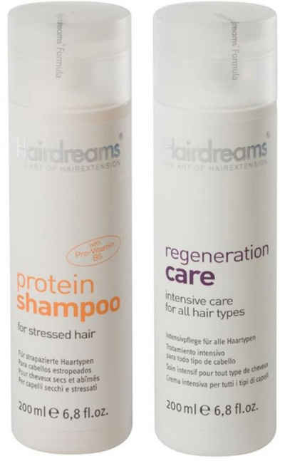Hairdreams Haarpflege-Set Protein Shampoo + Regeneration Care, Set, 2-tlg., für Haare mit Echthhaarverlängerungen