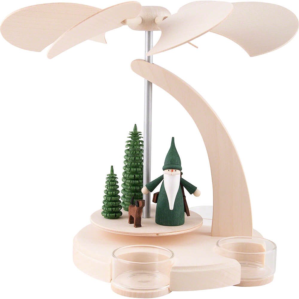 Seiffener Volkskunst Weihnachtspyramide 1-stöckige Bogenpyramide Jägerwichtel (18cm) von Seiffener Volkskunst