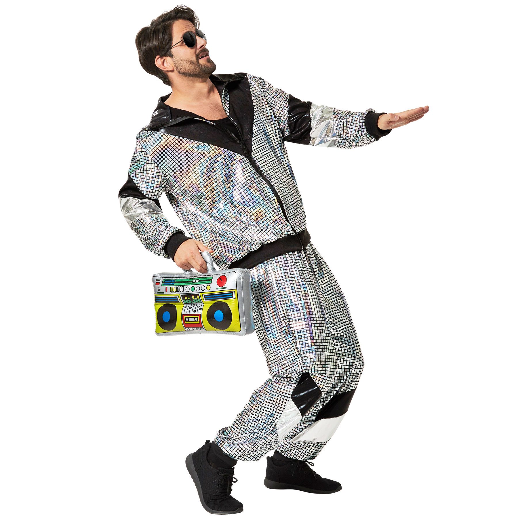 dressforfun Kostüm Herrenkostüm, Glänzende Jacke und Hose im Retro-Stil.