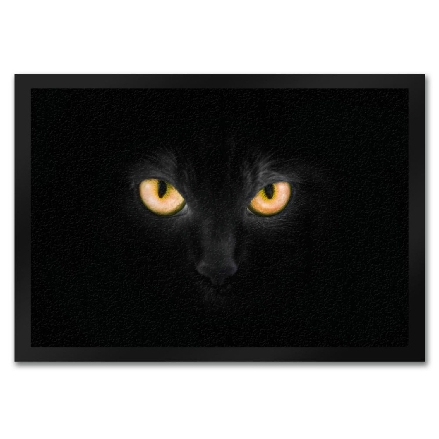 speecheese Fußmatte Katze mit gelben Augen Fußmatte Kater Auge Haustüre Wohnungstüre Böse