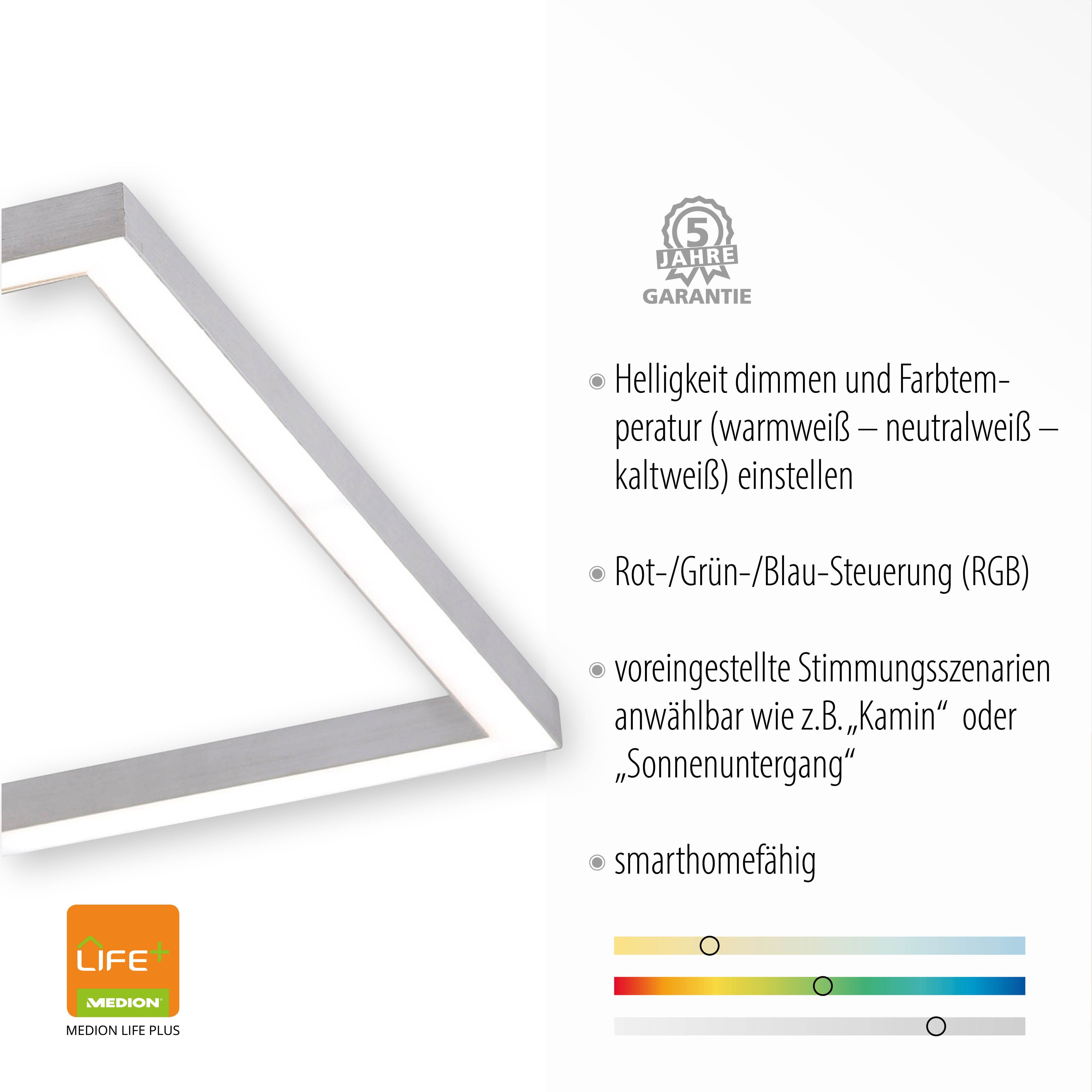 Leuchten Direkt Deckenleuchte Ls-MAXI, Netz, fähig fest dimmbar Fernbedienung, Trennung white, über - Smarthome LED Fernbedienung, Infrarot Infrarot nach integriert, warmweiß RGB+tunable inkl., vom Memory, inkl., kaltweiß, Fernbedienung