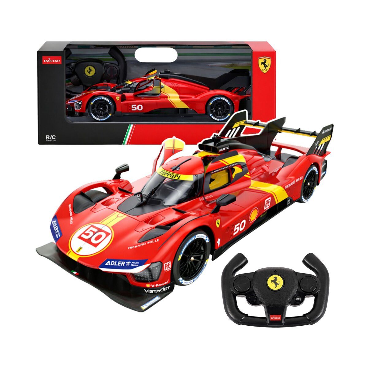 Wisam RC-Auto Ferrari 499P ferngesteuertes Auto RC Rot Rastar 1:24