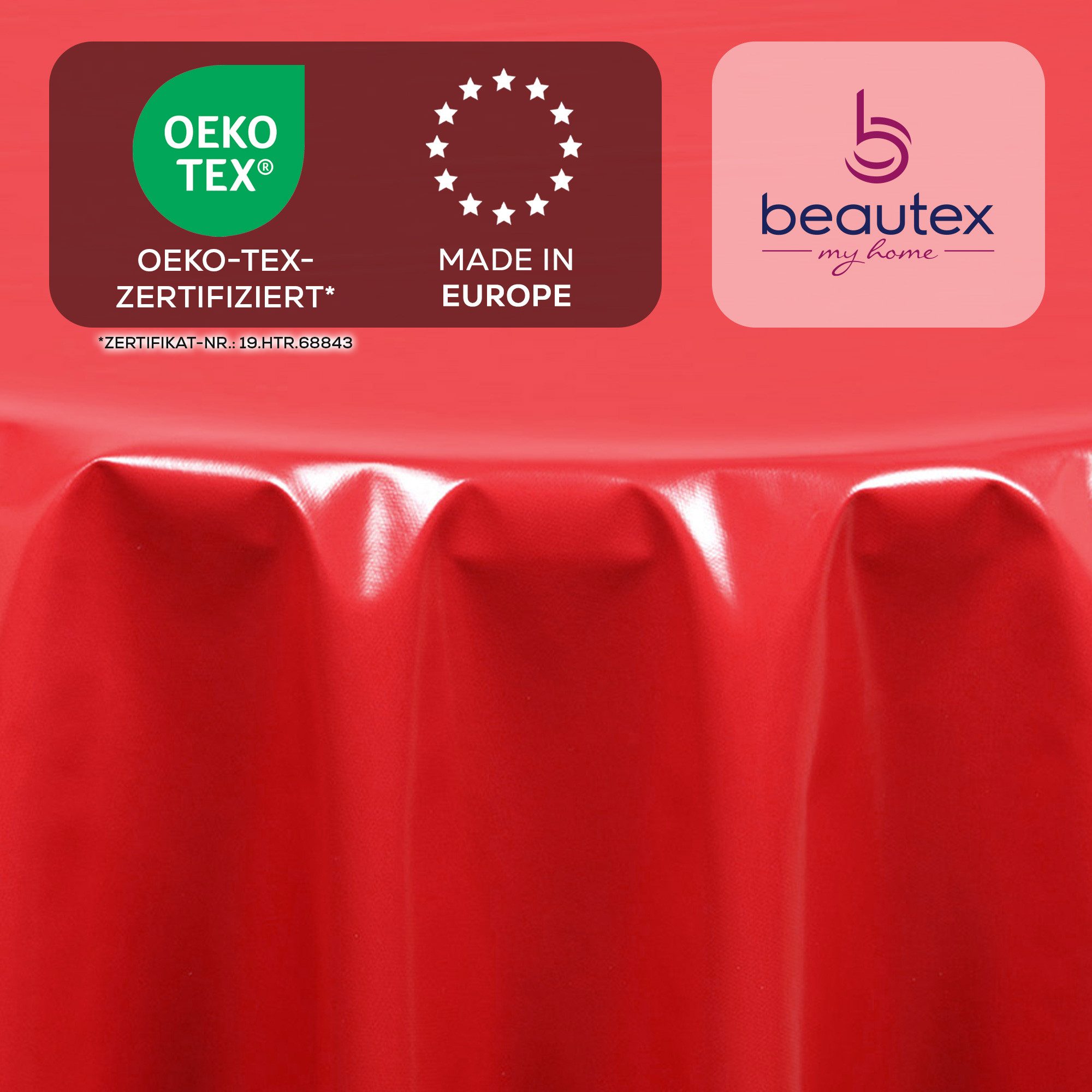 Beautex Tischdecke Wachstuchtischdecke einfarbig abwischbar fleckenabweisend aus uni (1-tlg), Wasserundurchlässig, Strapazierfähig, Zuschneidbar, Pflegeleicht – Bild 4 von 5