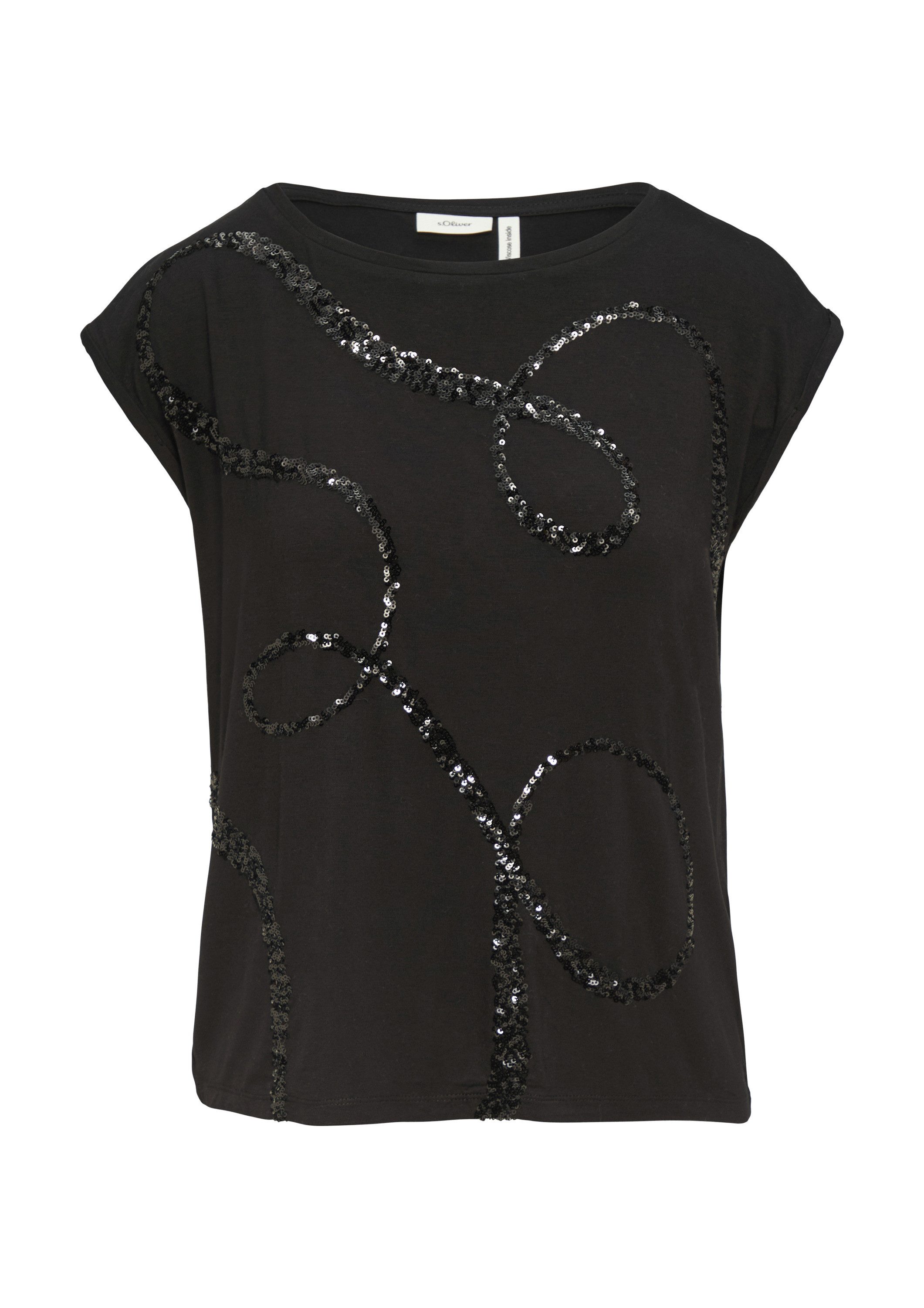 s.Oliver Kurzarmshirt T-Shirt Shirt aus Viskosemix günstig online kaufen