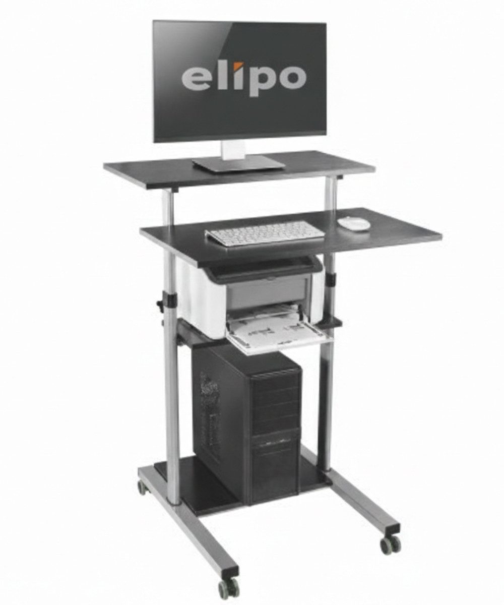 Systafex® Schreibtisch Mobiler PC-Tisch höhenverstellbar – Steh-Sitz-Arbeitsplatz mit Rollen, Höhenverstellbar