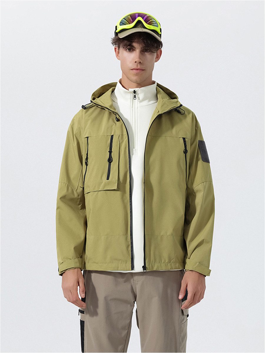 YOUTHUP Funktionsjacke Herren Lockere winddichte Outdoorjacke mit Kapuze