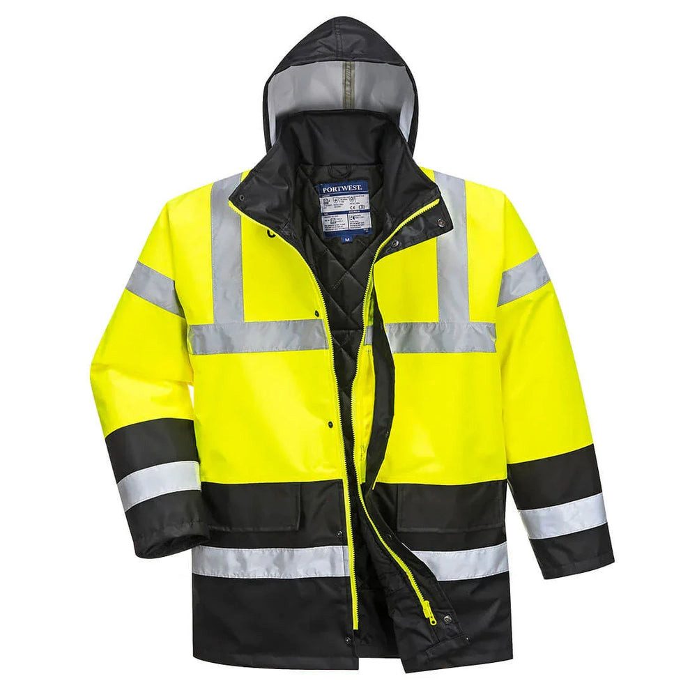 Portwest Parka Portwest Kontrast Traffic-Jacke S466 Gelb-Schwarz