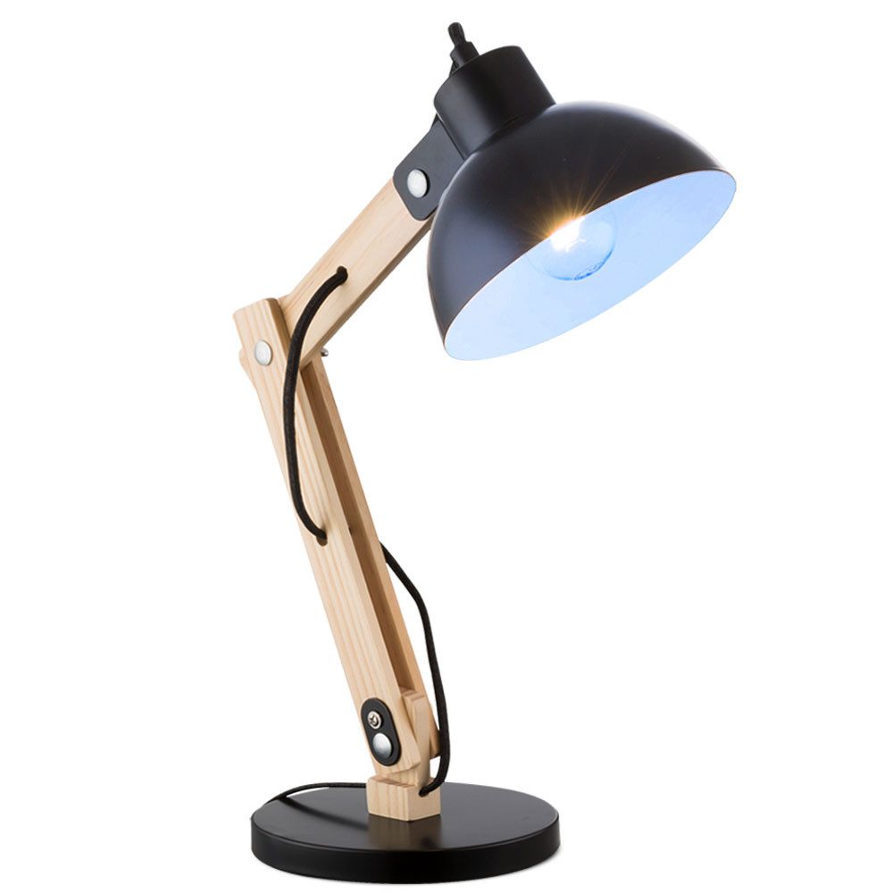 GLOBO LIGHTING LED Tischleuchte, Leuchtmittel inklusive, Kaltweiß, Warmweiß, Neutralweiß, Tageslichtweiß, Farbwechsel, Holz Tischleuchte dimmbar