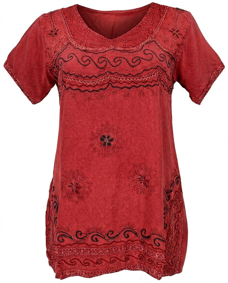 Guru-Shop Longbluse Bestickte indische Tunika, alternative Boho.. alternative Bekleidung