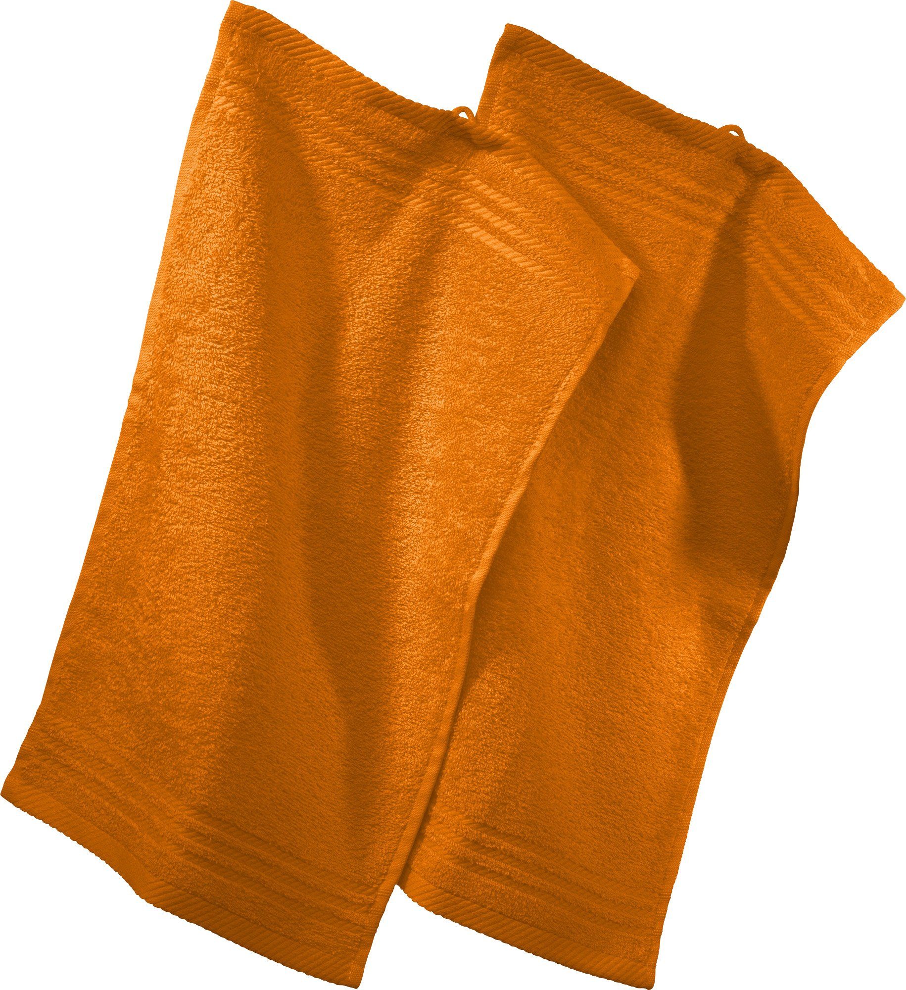 2er-Pack, REDBEST Walk-Frottier Uni Gästehandtuch Frottier Gästetuch (2-St), orange