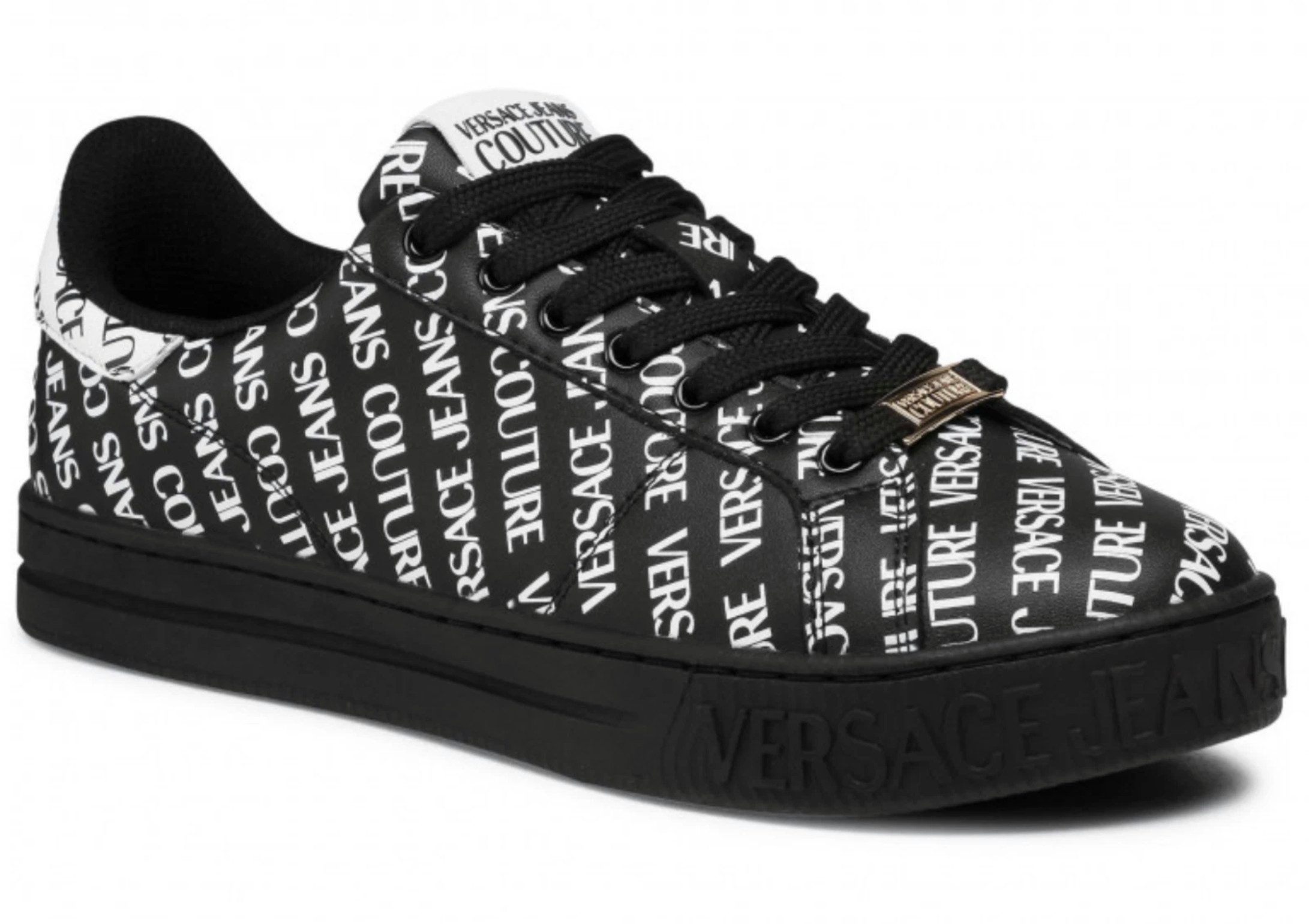 Versace Multi Logo Low-Top Sport Schuhe Sneaker Herausnehmbare sohle, gepolsterter Rand für erhöhten Tragekomfort