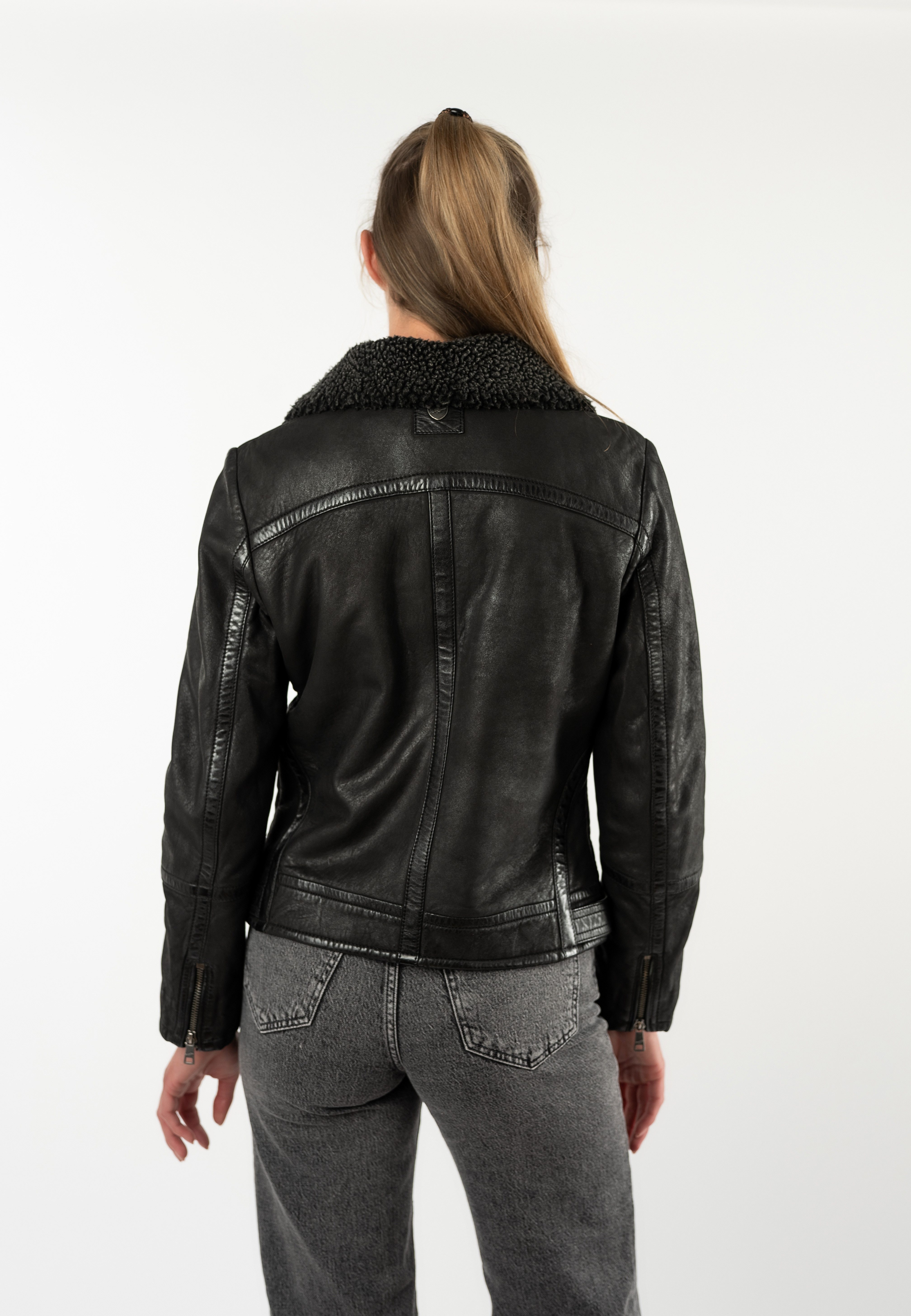 Mauritius Lederjacke MWIskra mit Teddyfell-Kragen