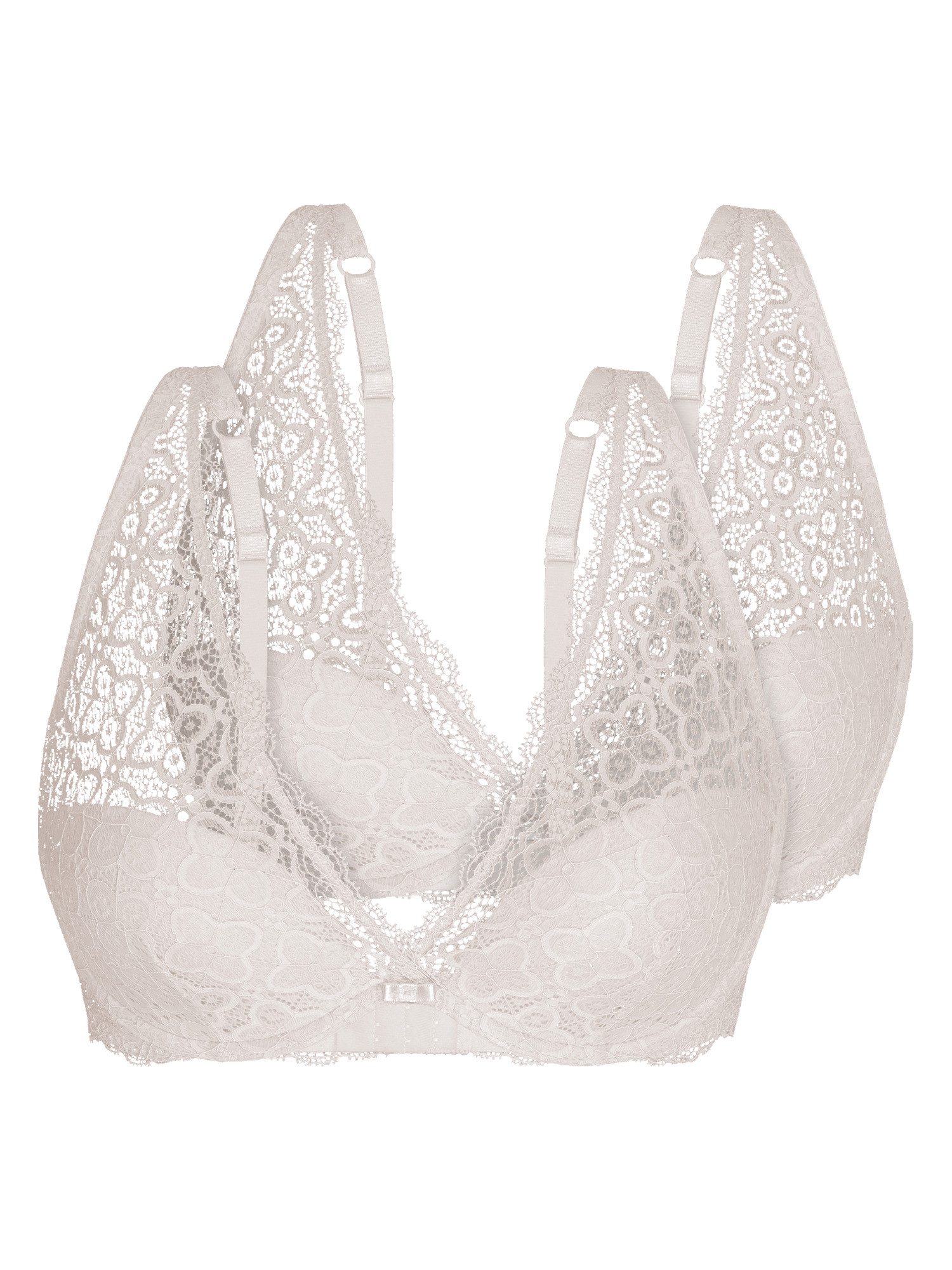 Sassa Set: Schalen-BH Schalen-BH Happy Choice (Spar-Set, 2-tlg) Vollspitzen-Schalen-BH, weiche Halb-Schale, sehr tiefes Dekolette