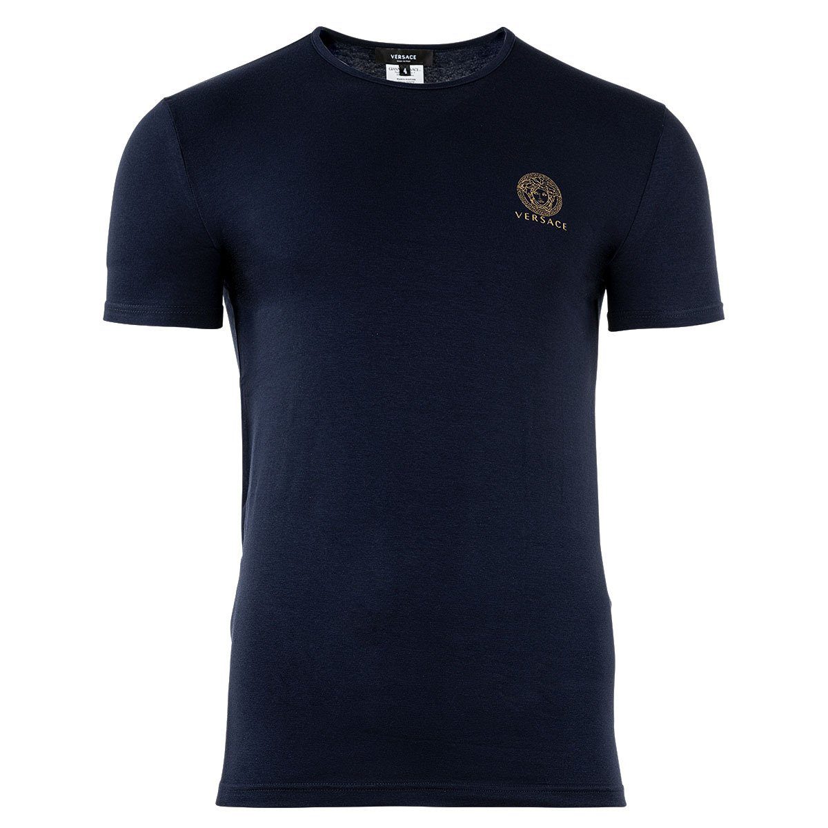 Versace T-Shirt Herren T-Shirt - Unterhemd, Rundhals, Stretch Blau