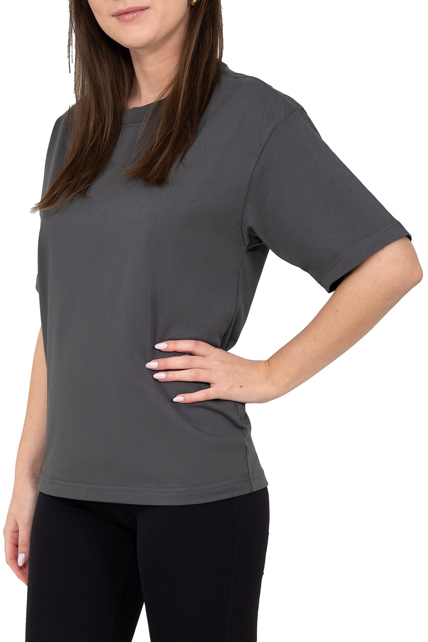 Reichstadt T-Shirt Damen Regular Fit Kurzarmshirt Shoulder Drop 25RSW071 Vielseitig kombinierbar
