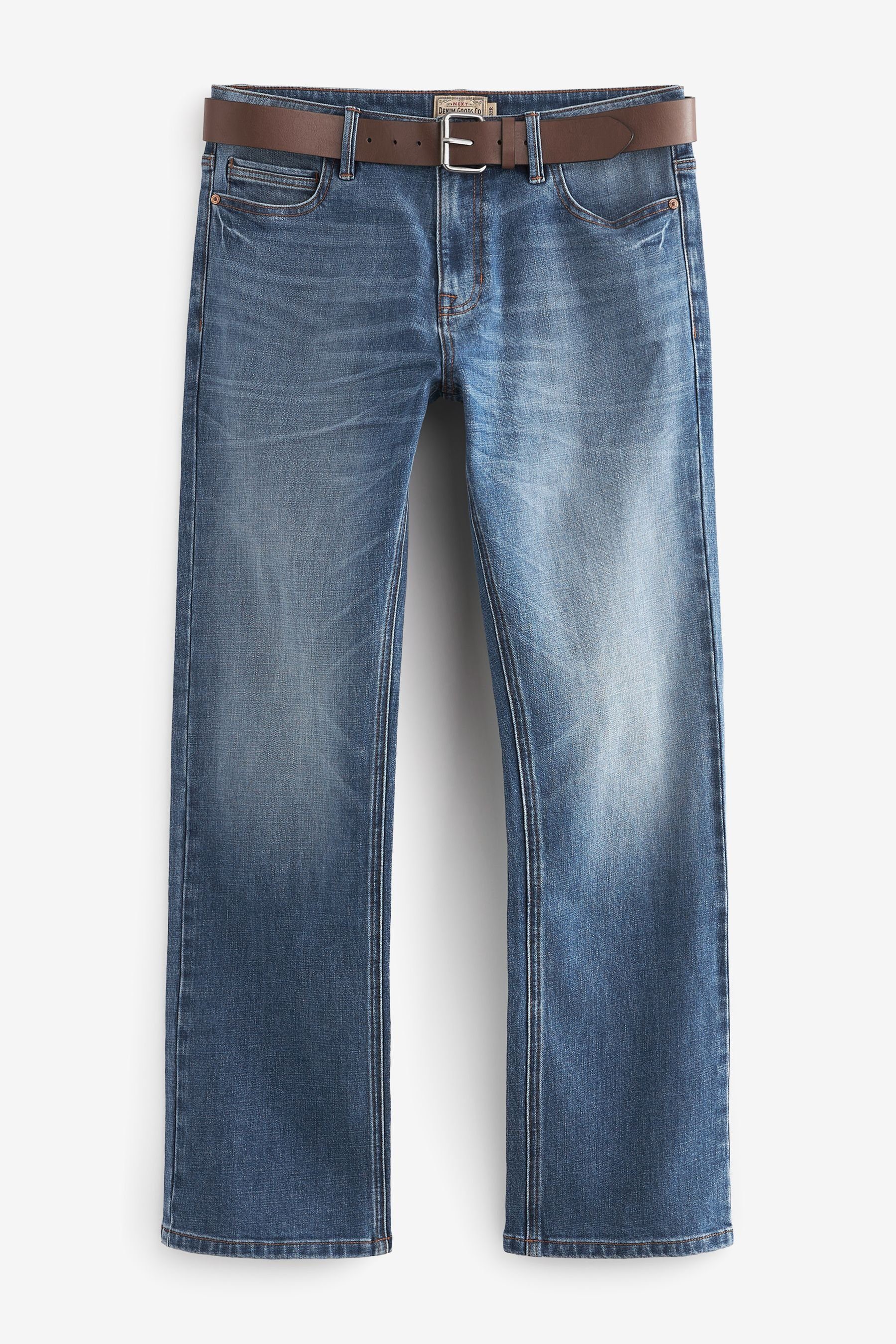 (2-tlg) Gürtel Bootcut-Jeans mit Next Bootcut-Jeans