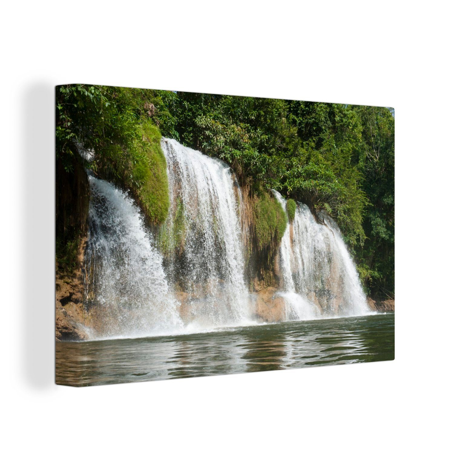 OneMillionCanvasses® Leinwandbild Wasserfälle im thailändischen Nationalpark Sai Yok, (1 St), Wandbild Leinwandbilder, Aufhängefertig, Wanddeko, 30x20 cm