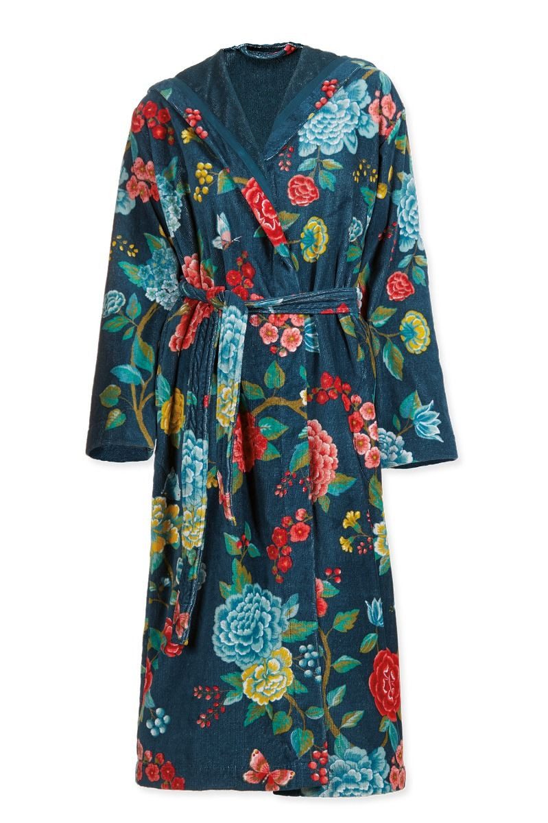 PiP Studio Bademantel Good Evening, Langform, Baumwolle, Kapuze, Gürtel günstig online kaufen