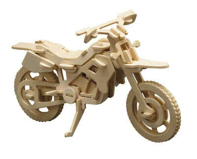 Pebaro 3D-Puzzle Holzbausatz Cross-Motorrad, 850/6, 56 Puzzleteile