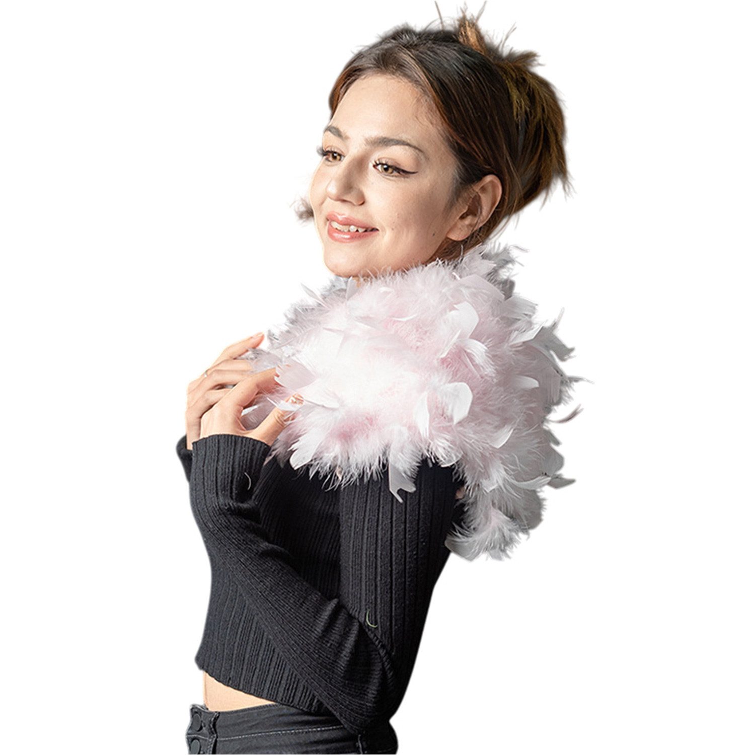 Refttenw Modeschal Eleganter Feder-Schal,Weiches,Tuch,Abendkleid Umhang,65* günstig online kaufen