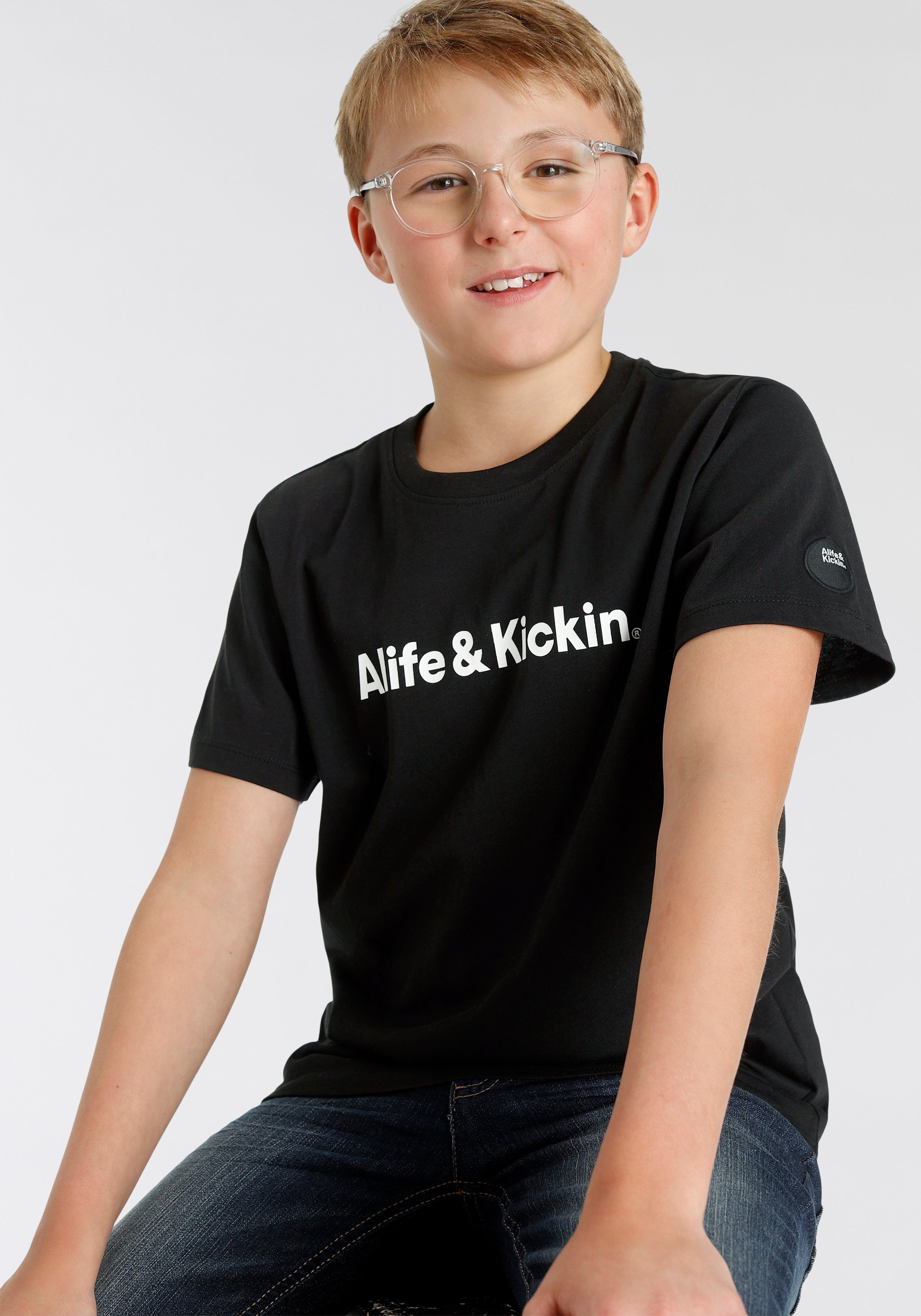 für NEUE MARKE! Kickin Kids. Alife & Alife&Kickin Logo-Print, T-Shirt