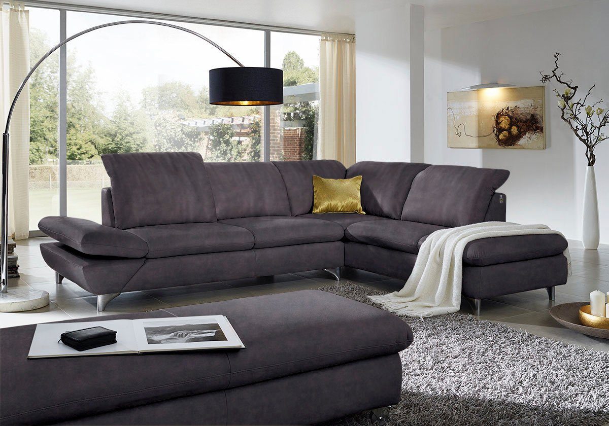 W.SCHILLIG Ecksofa Taoo, elegant und zeitlos, bequem, L-Form, Breite 296cm, mit Sitziefenverstellung & Kopfteilverstellung