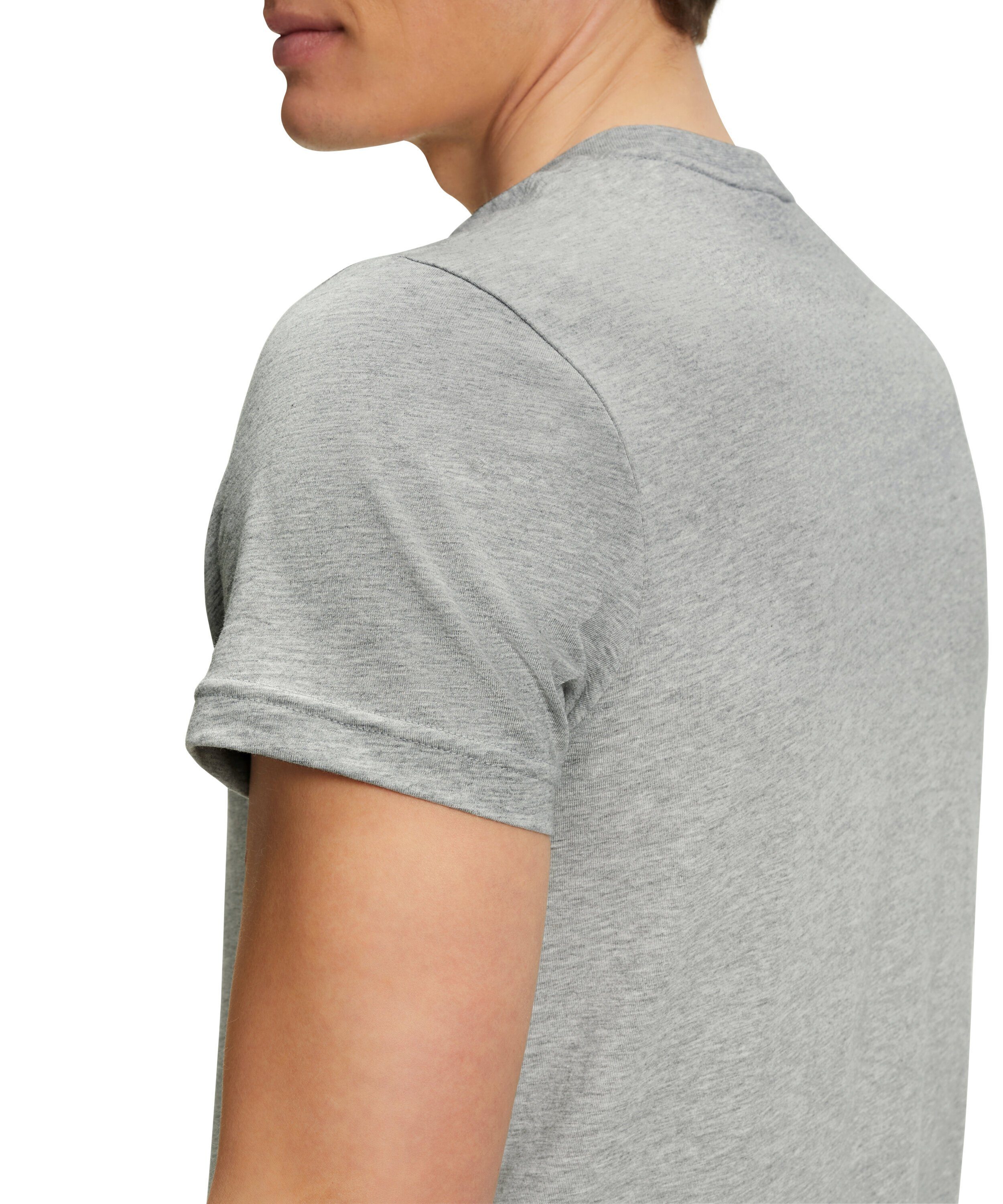 aus Baumwolle (1-tlg) grey light FALKE (3400) reiner T-Shirt