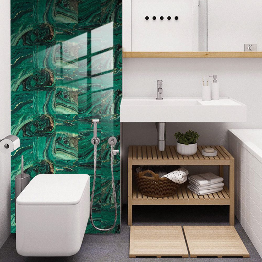 COOL-i ® Fliesenaufkleber, 10 Stück PVC selbstklebende, wasser- und ölabweisend, für Küche, Bad