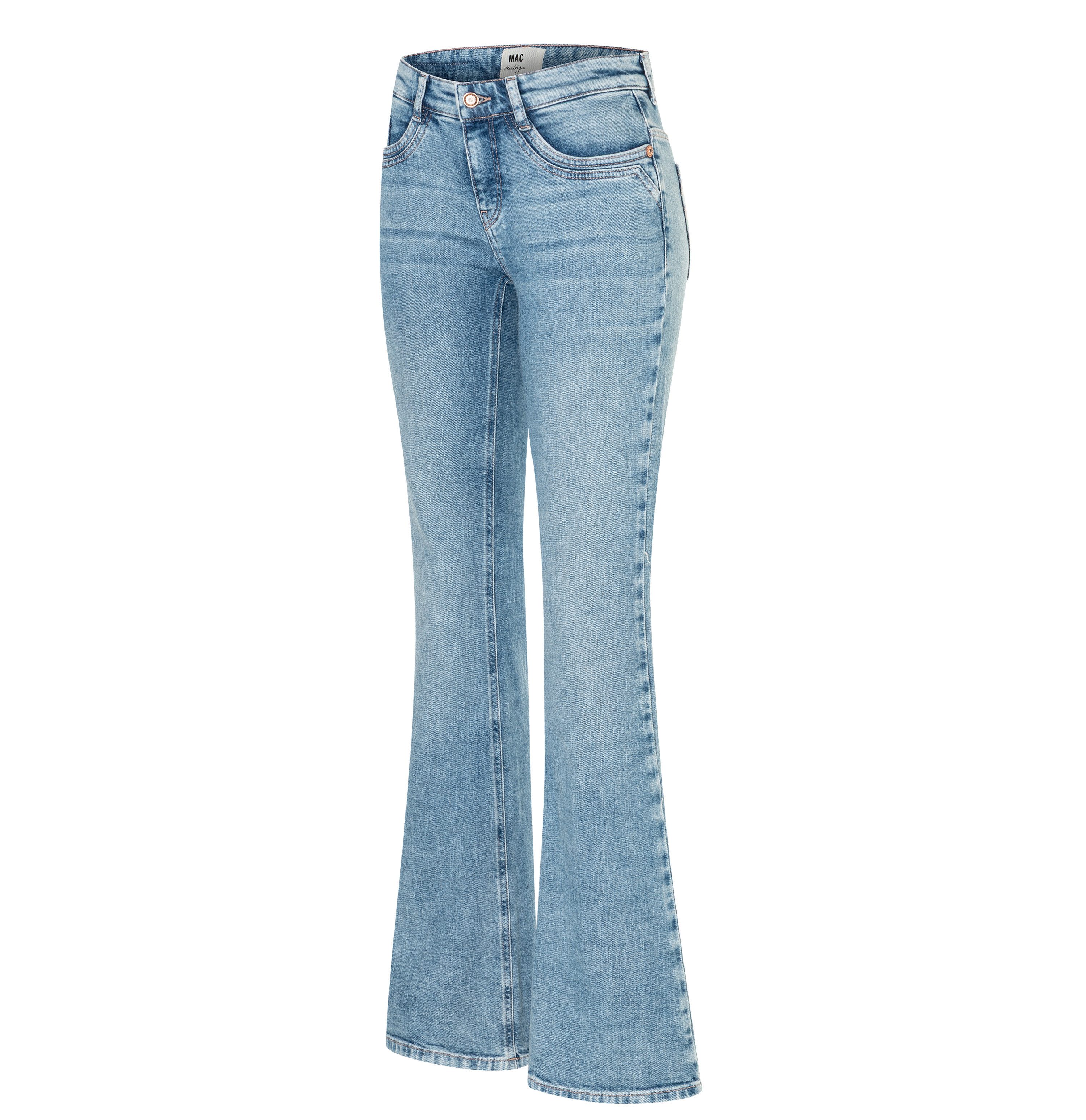 MAC Bootcut-Jeans DETROIT flared Aufwendig gearbeitete Details an den Vordertaschen – Bild 5 von 5