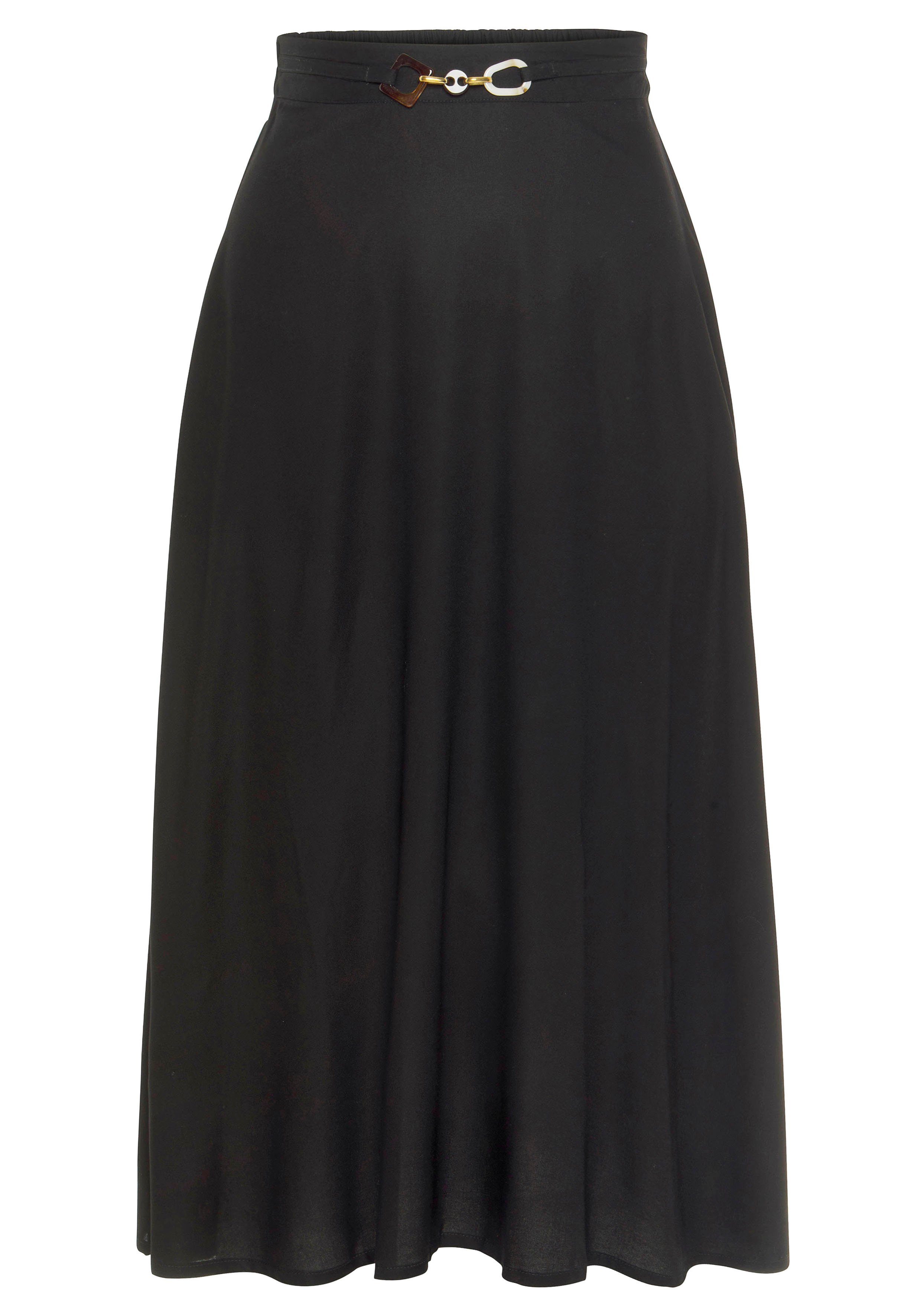 LASCANA Midirock mit Zierdetail am Bund, sommerlich günstig online kaufen