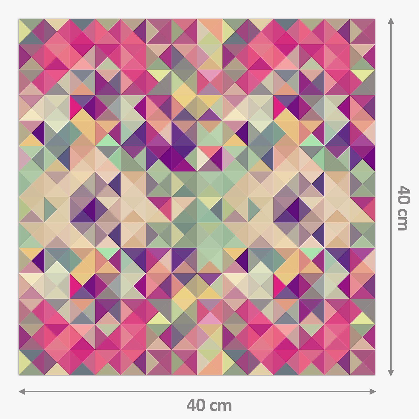 Primedeco Muster Küchenrückwand Dreieck farbig Spritzschutz Glas