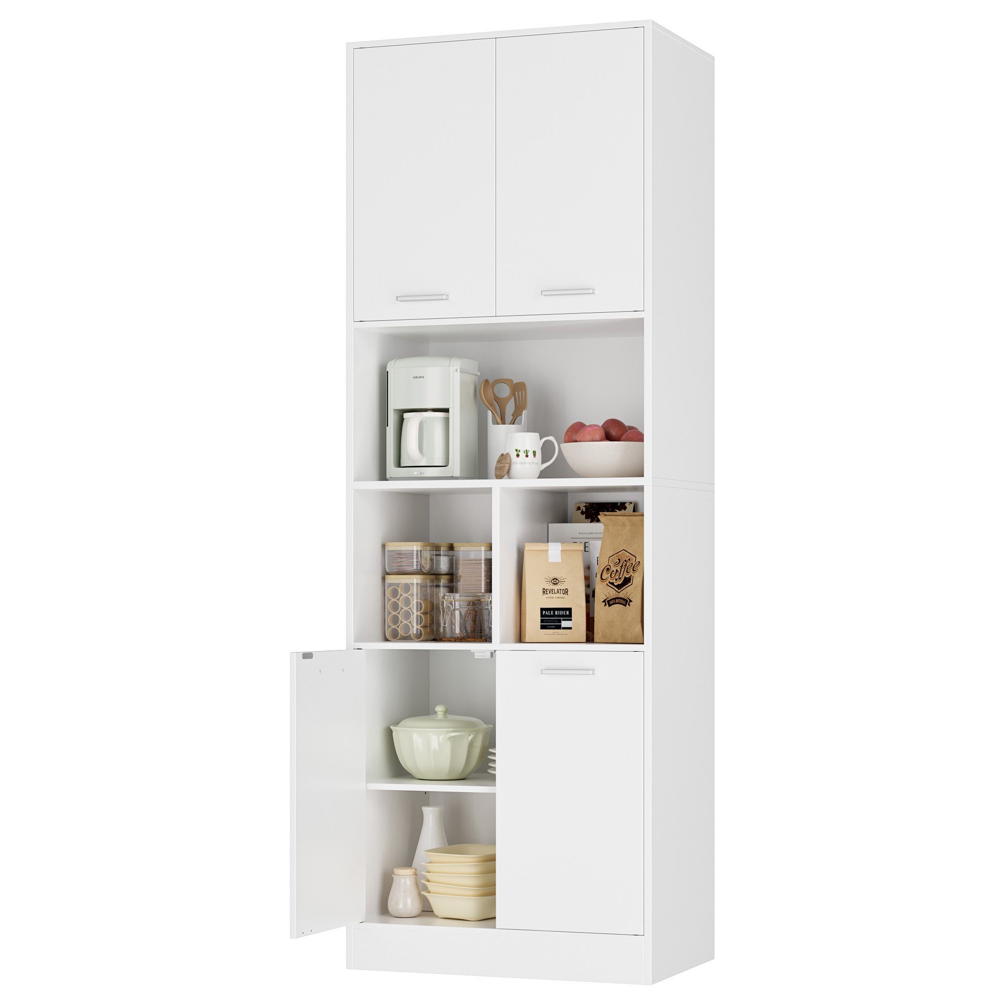 Homfa Hochschrank Badschrank Bücherschrank Badezimmerschrank 180x60x40cm