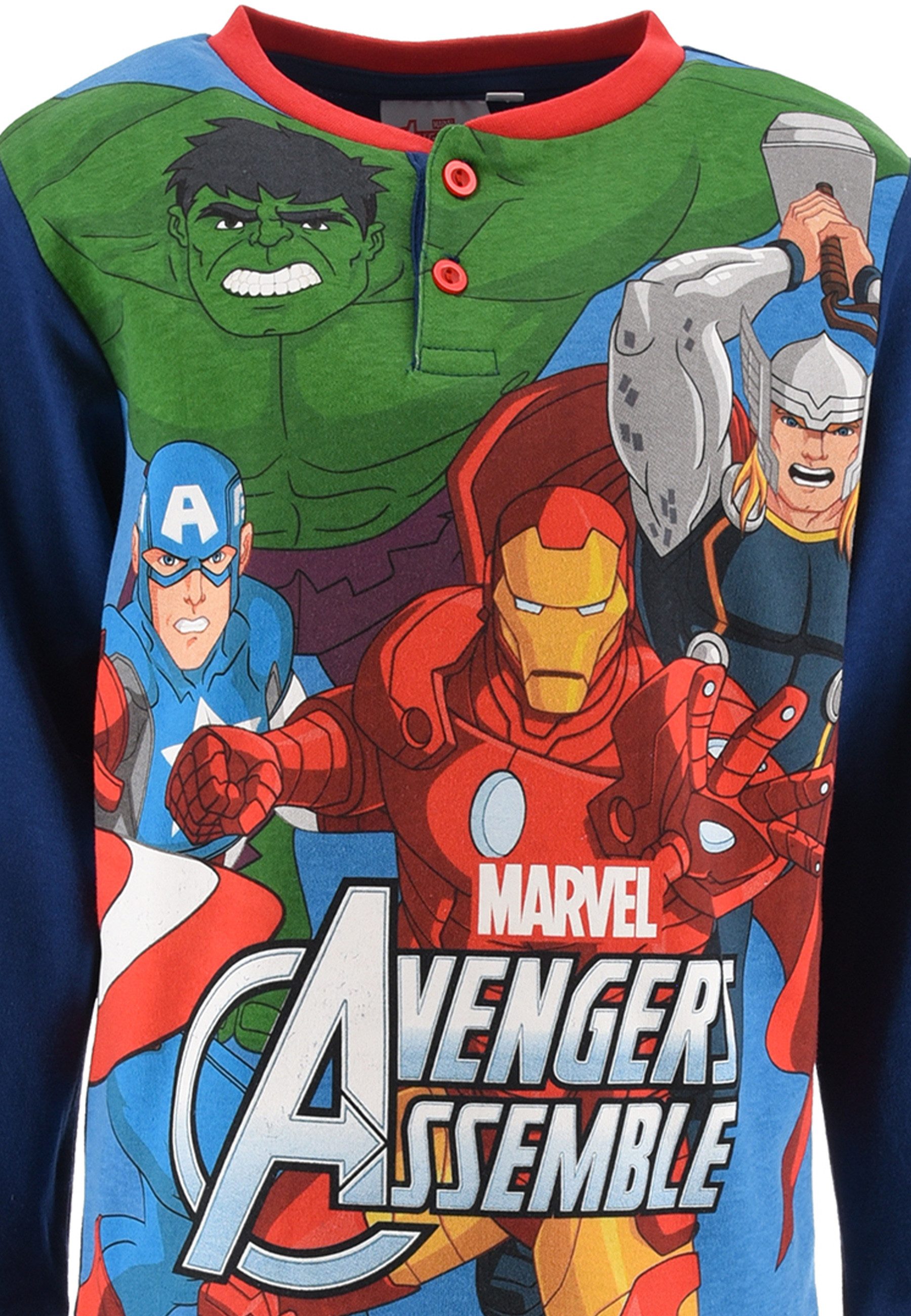 The AVENGERS Schlafanzug Captain America Hulk Iron Man Kinder Jungen Pyjama langarm Nachtwäsche (2 tlg)