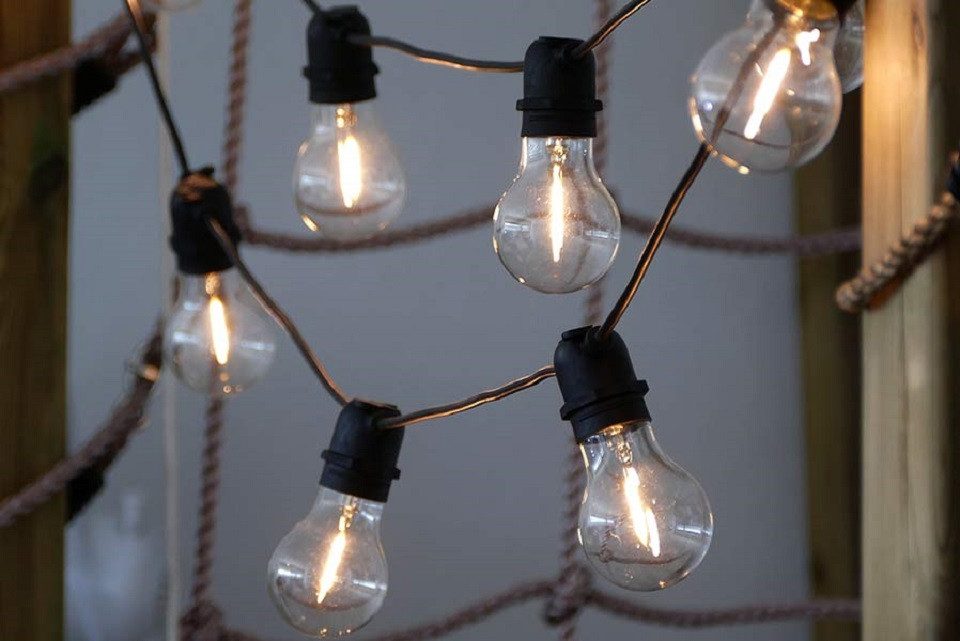Gartenpirat LED-Lichterkette mit 10 Leuchtbirnen LED warmweiß Lichterkette mit Filament-Glühbirnen