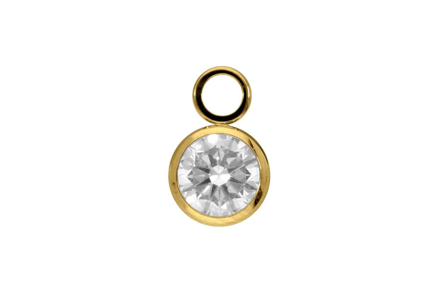 PIERCINGLINE Piercing-Set Titan Anhänger für Clicker RUNDER KRISTALL (Piercing-Anhänger, 1-tlg)